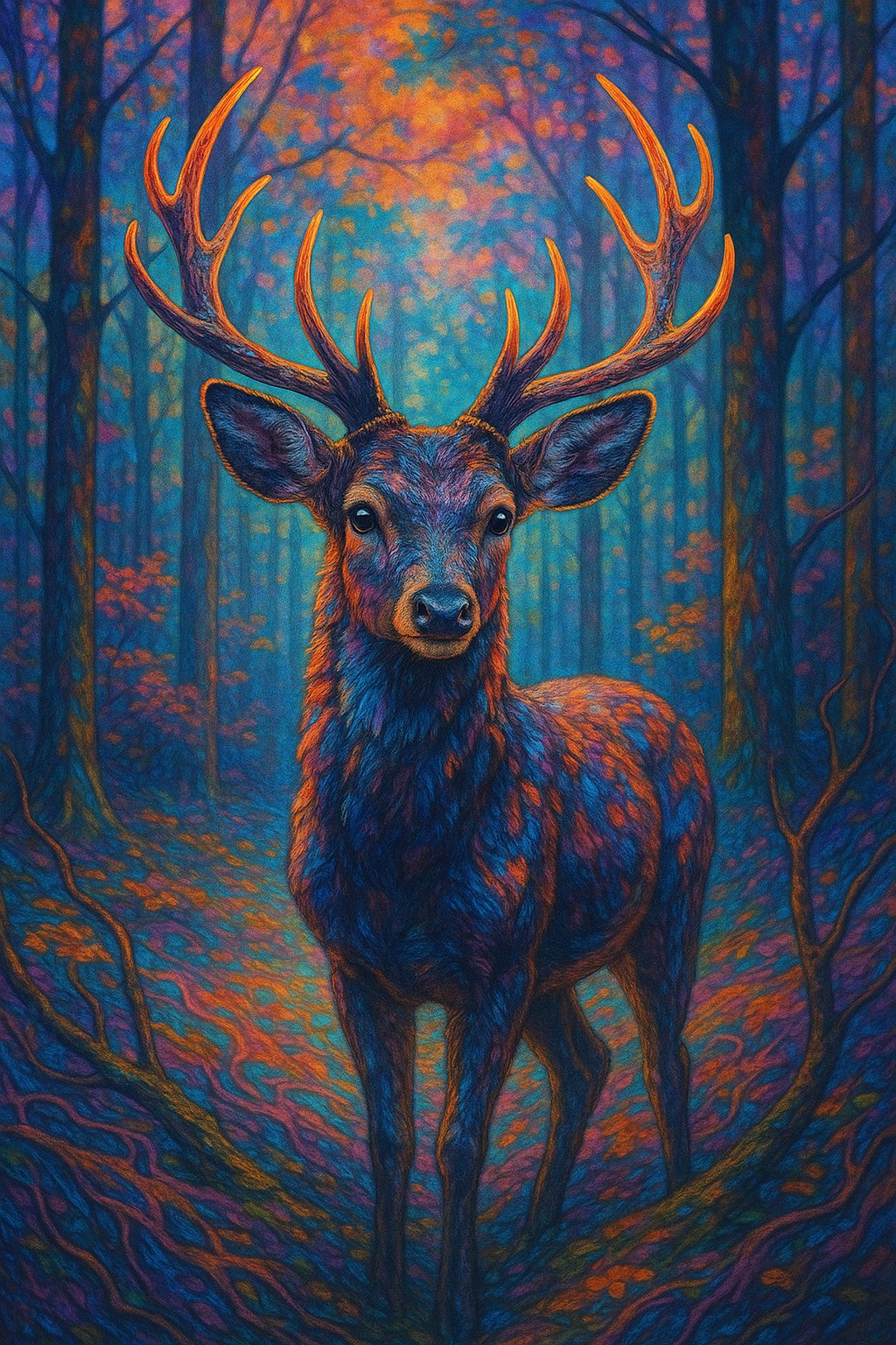 Deer in a Mystical Forest