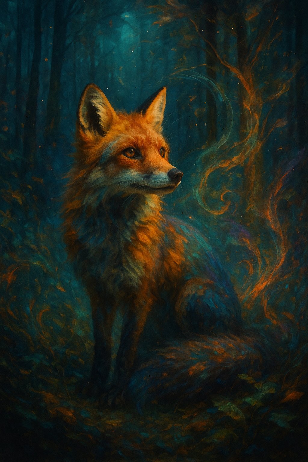 Fox in a Mystical Forest